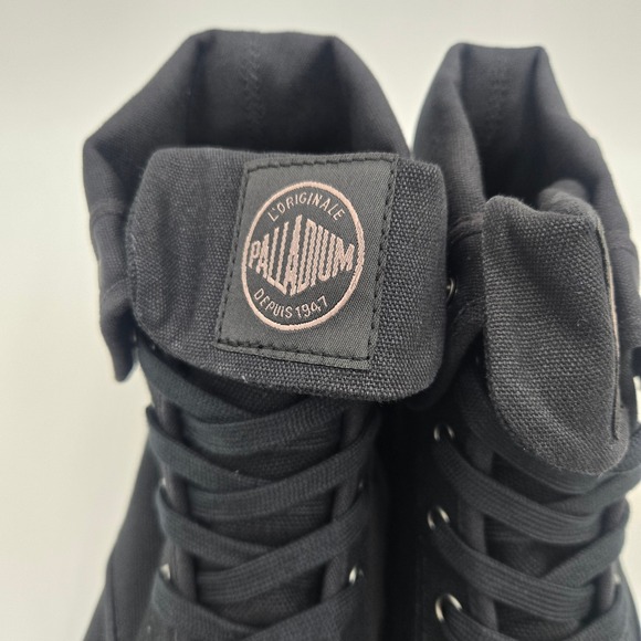 Palladium Baggy Men's Turn-down 02353-060-M Black/Black Canvas Combat Boots 10 - Picture 7 of 10